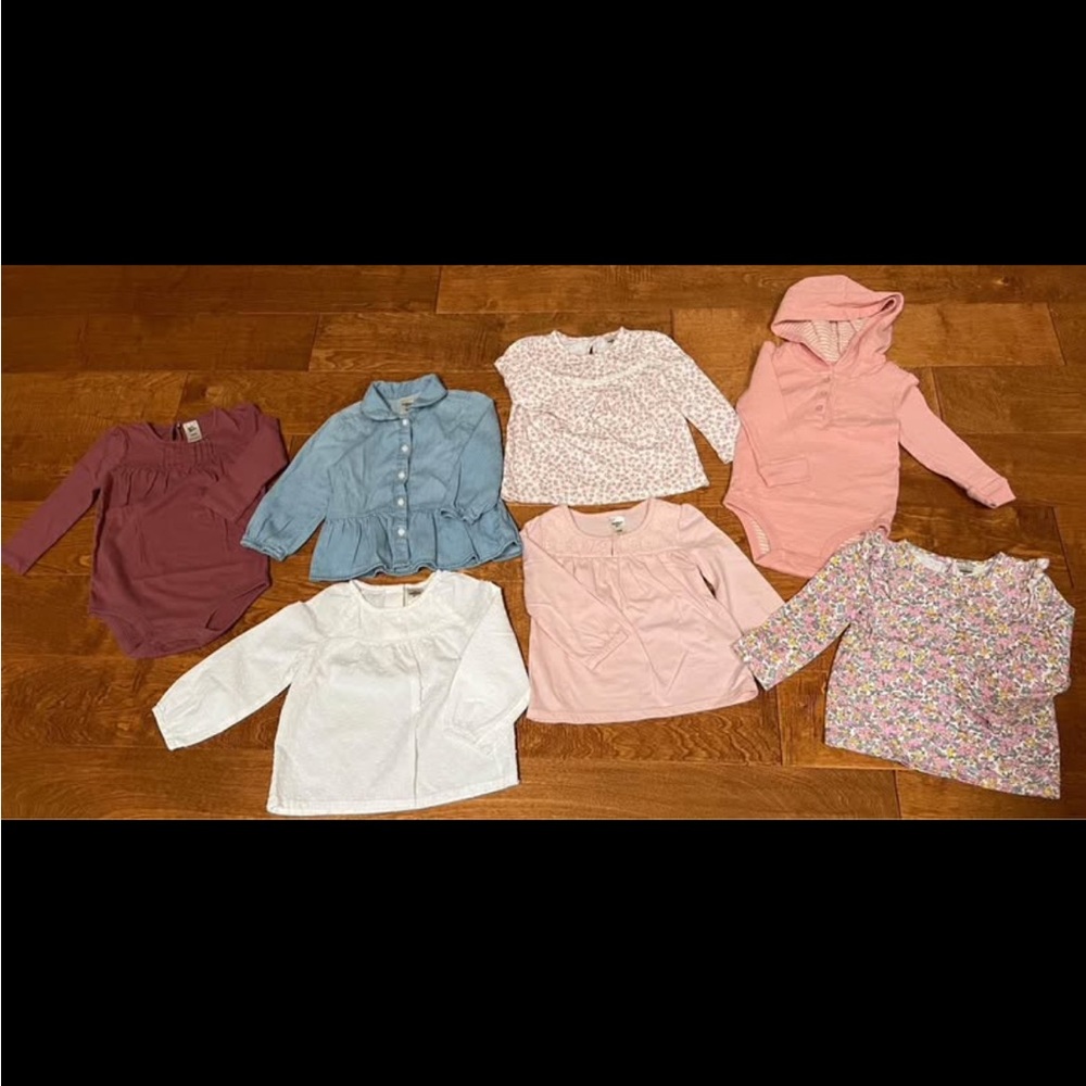 Baby Girls OshKosh B’Gosh Shirt / Onesie Lot - 18 months - 7 included! - Pink